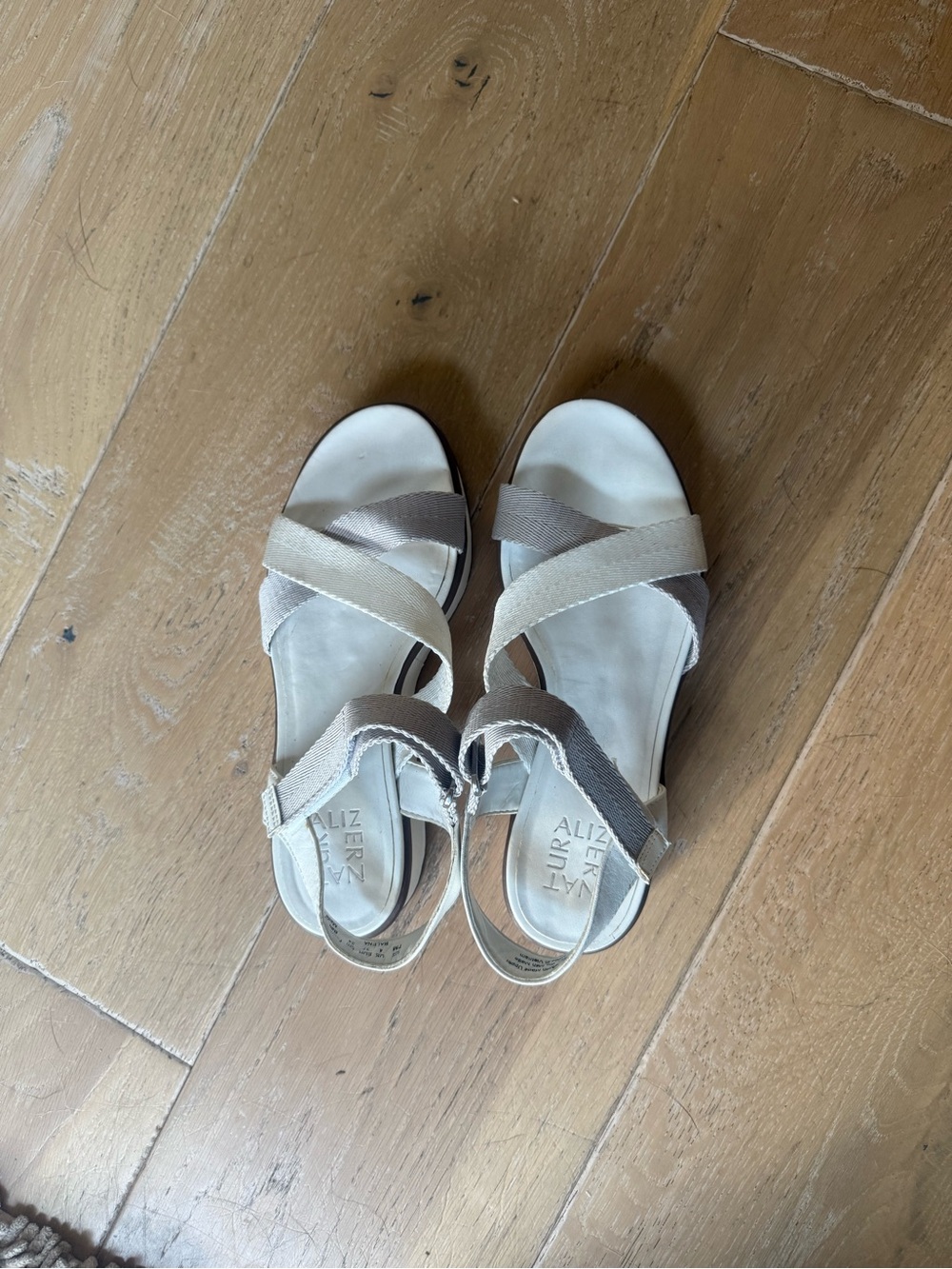 Neutral Crisscross Comfort Sandals - Beige Taupe